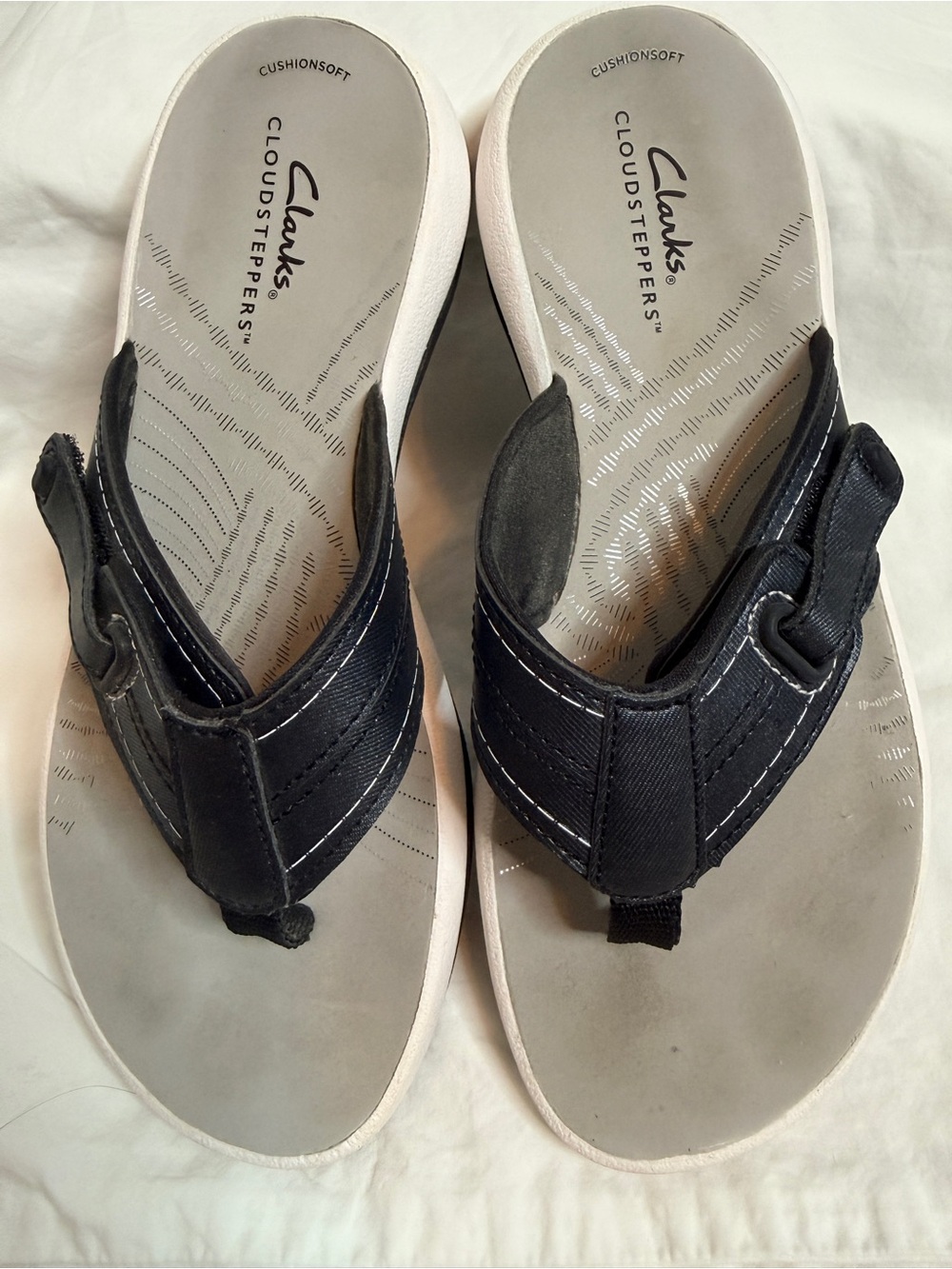 Clarks Cloudsteppers Sunmaze Daisy Black Sandals Size 6